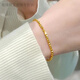 Peerless Love Old Phoenix Old Phoenix Gold New 24K Transfer Bead Bracelet 999 Pure Gold Broken Gold Power Rope Bracelet Women's Small Square