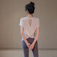 Top de ropa de yoga ACKDCS para mujeres huecas de espalda delgada deportes transpirable camiseta de manga corta profesional pilates fitness ropa verano