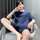 Catman (MiiOW) 2025 new men's summer pajamas pure cotton short-sleeved home clothing for men's boys and teenagers summer summer large size HDE-9922 L