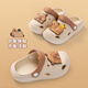 Schweinevater Kinder-Hausschuhe Sommerjunge Baby 3-6 Jahre alte Mädchen Säuglinge und Kleinkinder Innen im Innenbad Anti-Rutsch weicher Sohle-Loch-Schuhe Khaki 14
