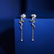 Gold Supreme PT950 Platinum Earrings Snake Earrings Women's Zodiac Versatile Platinum Earrings Birthday Gift Price 2.64g