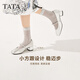 他她TATA女鞋甜心玛丽珍鞋高跟粗跟小皮鞋羊皮单鞋子7ACC1CQ4银色 37