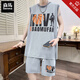 Semir ice silk quick-drying vest boy 12-15-year-old teenager sleeveless T-shirt 13 children's summer basketball suit 6636 dark gray (vl+shorts) Quality upgrade 2XL 140-160Jin [Jin equals 0.5 kg]