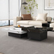 Il jiangong italien minimaliste rock rock table bas basse luxe luxe moderne simple salon marbre petit appartement carré haut et basse combinaison 80 * 80 * 45 petite table basse + 120 * 120 * 3523 Ensemble entier