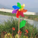 Decoración de viento de madera tradicional Decoración al aire libre Decoración de dos pisos Toyes para niños Actividad del campus Big Windmill Colorful Windmill de 32 cm con 50 cm de poste de madera