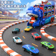 Snaen children's dinosaur toy car ejection track deformation alloy card car boy 3-6-12 years old birthday New Year gift