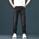 Canelin Kiskha Summer Thin Three-Defense White Jeans Men's Slim Straight-Legging Pants High-end Business Men's Casual Loose Long Pants 1048 Black Regular [77.9% Cotton 12% Viscose] Size 32