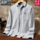 Jeep Camisa de marca oficial Top Oxford Spinning Spring y Summer Fino Business Camisa informal Camiseta de algodón puro de gran tamaño