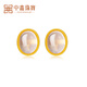 Zhongxin Jewelry Pure Gold Inlaid Hibiscus Stone Earrings Look Big Dove Egg Oval Ear Hook Women's Jewelry as a Gift for Mom. The gold weight is about 1.44 grams.