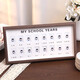 Oliven Campus Zeit Fotorahmen Kinderwachstumsaufzeichnungen Baby Memorial 1 Zoll Dokument Foto Album Fotobuch Tabelle Solid Wood Rekord kleiner Klasse Mädchen und Jungen - Square 18 Walnussfarbe
