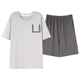 Pajamas Modal Men's Summer Cotton Silk à manches courtes 2025 Nouvelle adolescente d'été Cool Home Clothing Set Summer Style 01T9716 Black English Striped Pantal