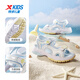 XTEP children's beach shoes summer girls middle and large children Velcro easy to put on and take off wear-resistant soles fashionable sweet style sandals new white/moon blue 33