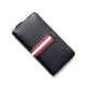 Portefeuille Bally classique rouge et blanc à rayures en cuir de vache à main long portefeuille long portefeuille plusieurs places de carte noir