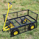 NAOISKEY 4016 Tool Trolley Flatbed Truck Trailer Tiger Cart Roasted Sweet Potato Cart Foldable Net Cart Side Block Removable With Pump Single-layer Pneumatic Wheel Yellow + Black
