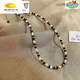 SNQP Maillard Tiger Eye Stone Color Beaded Stacking Necklace Niche Design 2023 Sweater Chain Color Tiger Eye Stone Necklace 2-piece Set