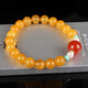Zhenghe Jewelry beeswax chicken fat yellow round bead bracelet DIY diameter about 8mm weight 8.52 grams