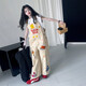 Girls' pants 2025 Spring and Autumn Cartoon Overalls Children's Trendy American Casual Jumpsuit Large Children's Labor Pants Khaki Overalls [High Quality] 130