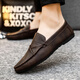 Yierkang Prince Men's Beans Dog Dog Work Corea Cuero zapatos de cuero transpirable y versátil