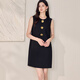 
ROEYSHOUSE ROYSHOUSE slim sleeveless dress for women 2025 summer new fashion round neck straight skirt 12045 black S