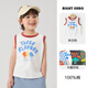 Wen Xiaoying HELLO YING Right European boy vest summer clothes children's clothing children's baby boy sleeveless T-shirt summer thin summer U15850 white background green strips 90 cm