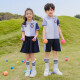 童然小学生班服夏装短袖运动服套装红色英伦学院风毕业校服幼儿园园服 9902款短袖+短裙 100 码