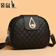 Kangaroo 2024 neuer Stil Mutter Frauen echtes Leder One-Shoulder Crossbody Tasche Mode Diamond Damens Bag Dreischichtiger Beutel Mini Runde Tasche Lychee Muster Wasser Drop Lock