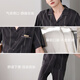 Yepan Pajamas Summer de algodón puro algodón puro Pantalones de manga corta Cardigan Algodón delgado Summer suelto de ropa de talla grande Set 5012-Dark Gray XL (175): recomendado 140-160Jin [Jin iguala 0.5 kg] para usar