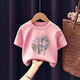 Short-sleeved thin cute style T-shirt children's summer suit 2025 trendy girls summer pure cotton baby girl fashionable top - SL 689# back bag T white 100 (recommended 22-30 Jin [Jin equals 0.5 kg])