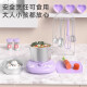 柏思乐儿童迷你小厨房真实版真煮全套装做饭玩具厨具食品级女孩生日礼物 304不锈钢403件套-粉-兔子电热炉