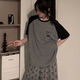 
Jingpufei summer loose large size cartoon short-sleeved women's pajamas and home clothes set 687 carrots fast running 170 M size [suggested 80-90 Jin [Jin equals 0.5 kg]]