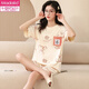 Pajamas modales de manga corta para la ropa de verano de verano de verano de verano para mujeres se puede usar afuera con algodón de algodón dulce caricatura gxt6630 m (recomendado 75-95Jin [Jin iguala 0.5 kg])