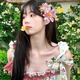 柏诗琳新中式粉色花朵发夹女复古盘发丸子头发饰古风头花发卡氛围感头饰 一对