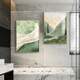 MOJY bathroom hanging paintings with high-end feel without punching bathroom landscape hanging painting landscape decoration paintings hanging above toilet toilet ZSH13548-Lazy summer frame 40x55cm aluminum alloy frame + plexiglass