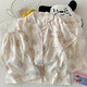 
S.SOFEA cloud cotton pajamas for women summer puppy cartoon short-sleeved three-piece home clothes for outdoor wear 9904# Corgi 185 XXL