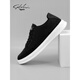Shachi Sports Tuchschuhe Herrenschuhe Schnürmaschen-Leinwandschuhe atmungsbezurbbar weicher Sohle lässige Schuhe Schwarz S323259a 40
