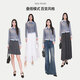 Late white [exclusive] Two-piece casual temperament high-elastic wool knitted cardigan sweater for women Gray L
