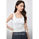 Shangdubila small suspender vest for women in spring and autumn harvest waist and slim short top casual and simple inner wear off beige M
