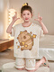 Vêtements à domicile des filles et pyjamas 2025 Nouveau produit kapibala pantalon pyjamas bébé enfant mignon costume fille pur coton n826 bambou jade guyea cochon 100 cm / 8 taille [hauteur 85-102cm]