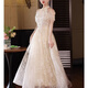 
Sheng Miaoci evening dress engagement new host banquet temperament high-end toast Chinese cheongsam champagne color L