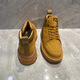 Europäische trendige Schuhe, High-Top-Dick-Soled-Herrenbrettschuhe Neue Nischenschwamm Kuchen Sohle Mid-Top Arbeitsschuhe Martin Boots Khaki 41