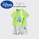 Disney Boys Suit 2025 Summer NUEVO estilo pequeño y mediano tamaño infantil para niños cortos de manga corta de dos piezas de ropa de algodón puro para niños AP14034 White + I13799K azul marino 105