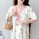 Cao Jingjia summer short-sleeved pregnant women's nightgown with chest pad pregnancy pajamas 2025 new style hospitals can wear breastfeeding skirts outside when entering the delivery room QSY16819 short-sleeved skirt XL size Recommended weight 120-135 Jin [Jin equals 0.5 kg]