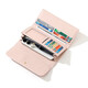 Hgirxv2024 neuer Stil modische einfache kontrastierende Farbe Exquisite Mountain Damen Long Wallet Wallet Mehrere Kartenschlitze dreifache Handbrieftasche Pink Rosa