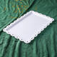 Bodenju Baked White Dessert Fruit Plastic Plate Rectangular Home Dessert Bakery Cabinet Cake Display Plate Exquisite Lace Lace Rectangular Plate*1