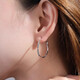 Qianshu (QIANSHU) pt950 platinum large earrings for women, platinum large hoop earrings, turned twist earrings, exaggerated personalized earrings, diameter of about 2cm, weight of about 2.5-2.7 grams
