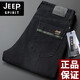 Jeep spiritjeep Jeep Jeep Jeep Men's Spring and Summer Fin Low Line Straight Size Mentiel Men's pantalon 2024 New Black-679 (épais 32