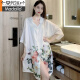 Pajamas modal Nightgown de jour de la journée d'été de la femme Sexy 2025 Nouveau Ice Silk Pure Desire Style Grand Taille Robe Pajamas 719 Orange Cat [Jupe simple] M [80-100jin [Jin est égal à 0,5 kg]]]