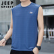 JEEP SPIRIT吉普背心男士冰丝夏季运动速干无袖宽松休闲打底汗衫上衣坎肩T恤