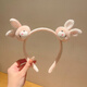 XPEL autumn and winter plush headband new children's cute rabbit girl headband little girl's headband baby hairpin headdress pink double-headed rabbit headband 1 pack