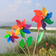 Decoración de viento de madera tradicional Decoración al aire libre Decoración de dos pisos Toyes para niños Actividad del campus Big Windmill Colorful Windmill de 32 cm con 50 cm de poste de madera